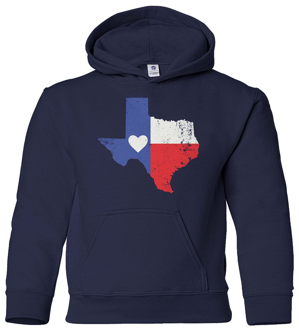Sweat à capuche Texas State Flag avec liquidation coeur jeunesse Texan Pride Love