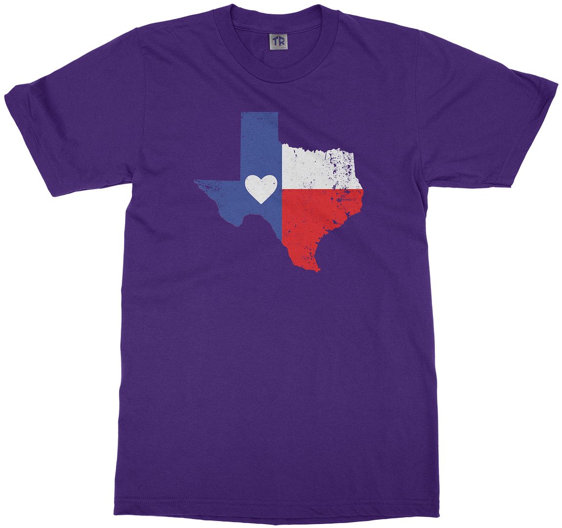 Texas State Flag With Heart Youth vente T-Shirt Texan Pride Love