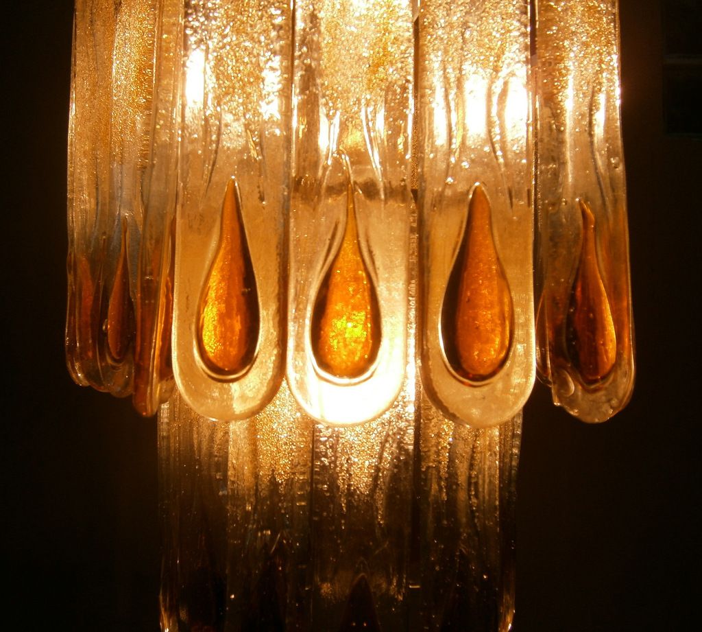 Lampadario " mazzega " vintage degli anni 60/70 listelli ...