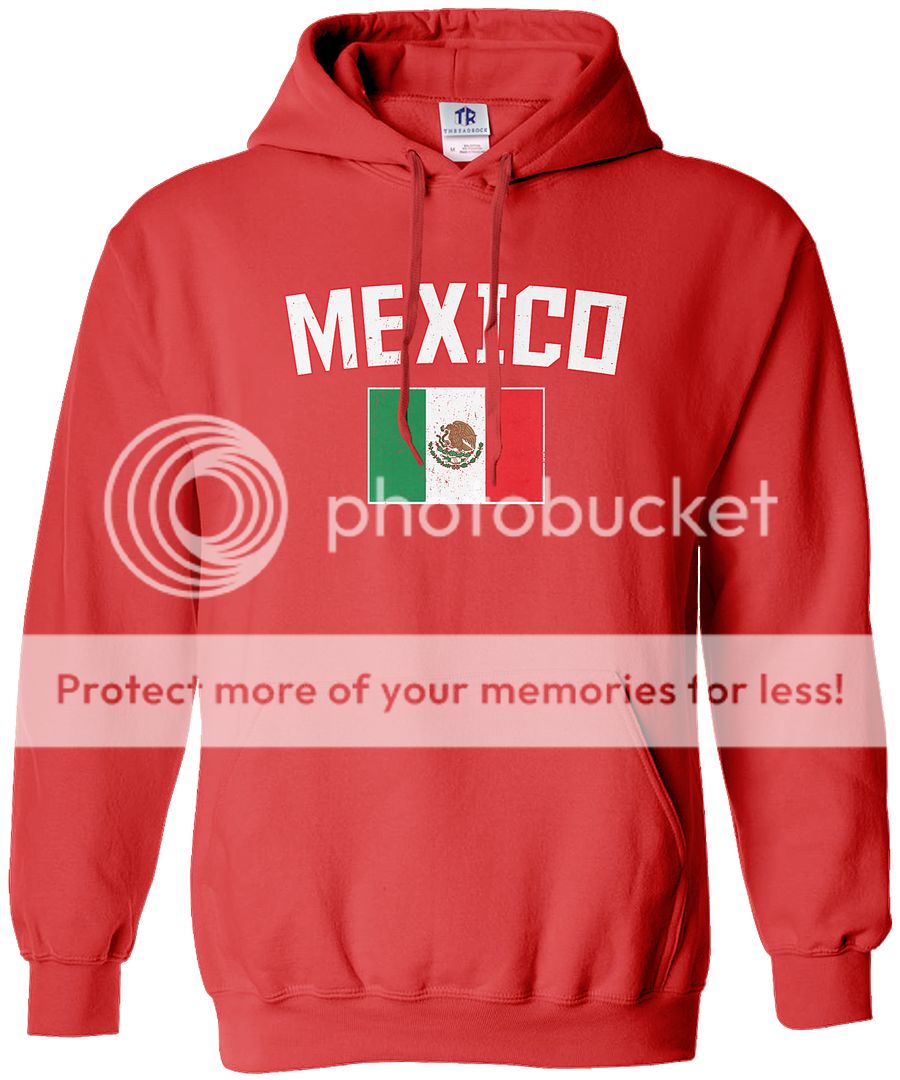 Threadrock Women's Mexico Flag Hoodie Sweatshirt Mexican National Team